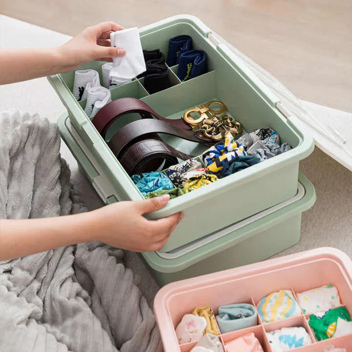 بيع بالجملة من المصنع بلاستيك PP متين مع غطاء للتخزين تحت السرير Factory Wholesale Durable PP Plastic Under Bed Storage Box with Lid