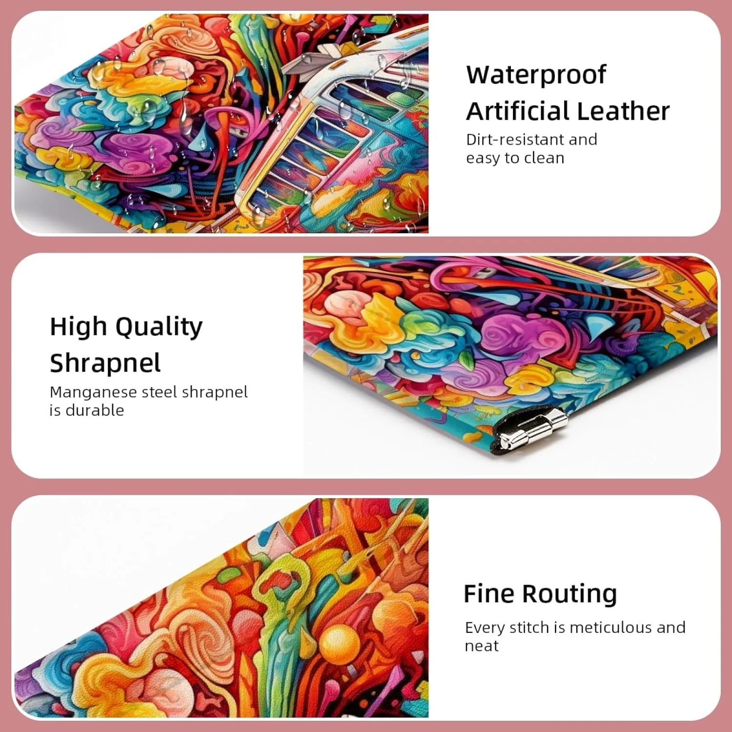 2 PCS Funny Cosmetic Shrapnel Bag Portable Makeup Toiletry Bags Change Vegan Leather Square Capacity Accessory Aesthetic Girl Tools Simple Tote Light Valentines Bathroom Mind Bus