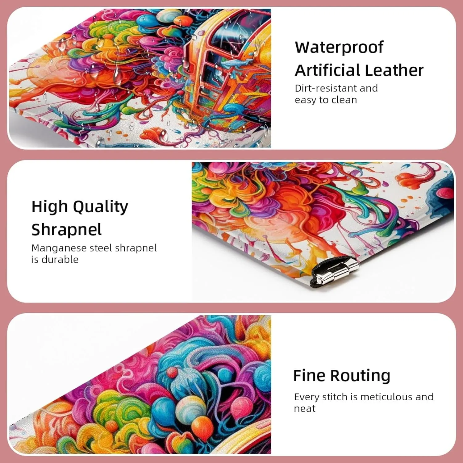 2 PCS Funny Cosmetic Shrapnel Bag Waterproof Makeup Toiletry Bags Pouch Vegan Leather Flat Mini Essentials Aesthetic Women Kit Fashion Travel Haves Cosmetology Vacation Mind Bus