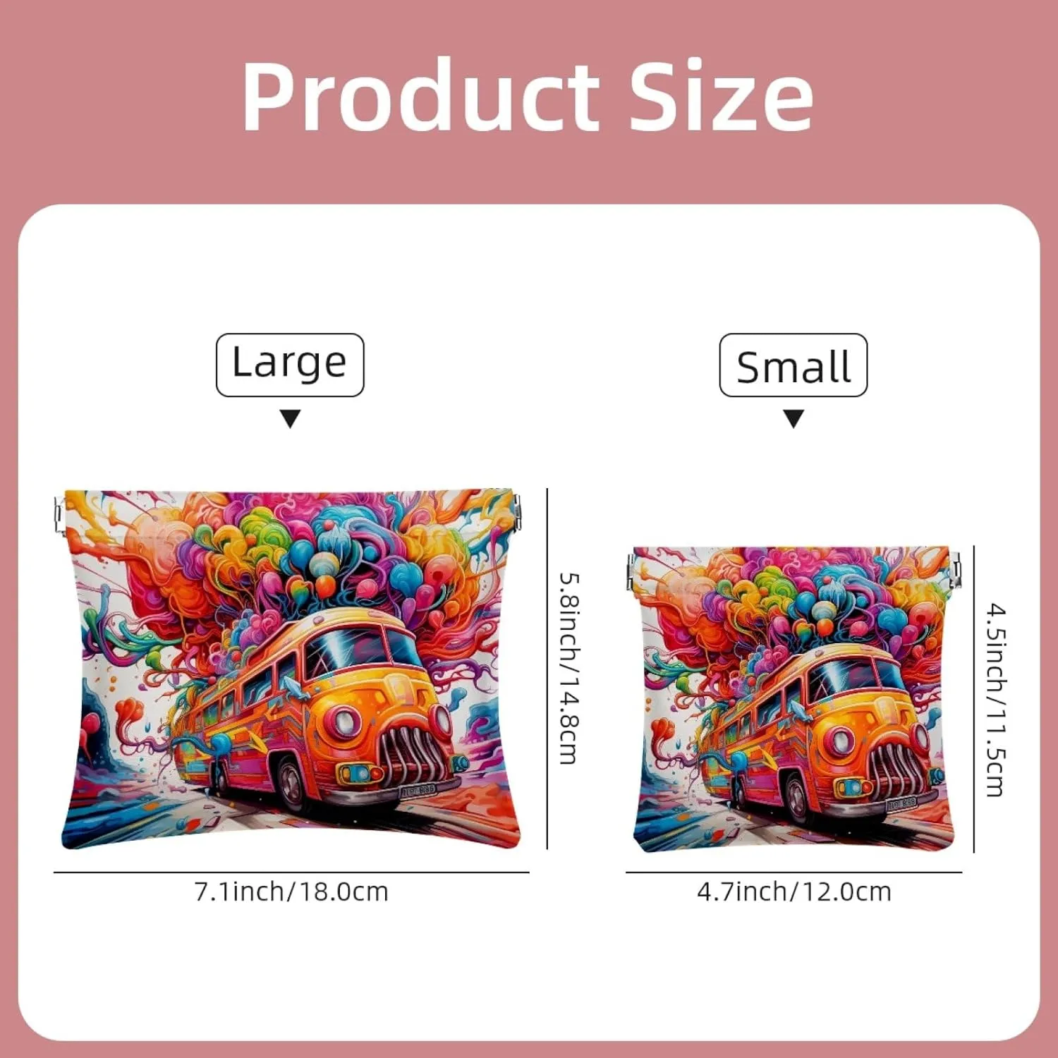 2 PCS Funny Cosmetic Shrapnel Bag Waterproof Makeup Toiletry Bags Pouch Vegan Leather Flat Mini Essentials Aesthetic Women Kit Fashion Travel Haves Cosmetology Vacation Mind Bus