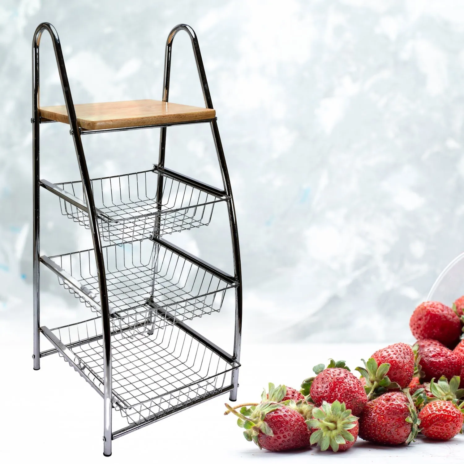 7669 Tkolley Steal High Quality Rack 3 Tier For Kitchen Use