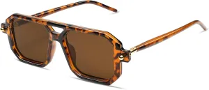 AMOMOMA Vintage Square 70s Flat Aviator Sunglasses for women Classic Retro Stylish Frame UV400 Sun glasses AM6643