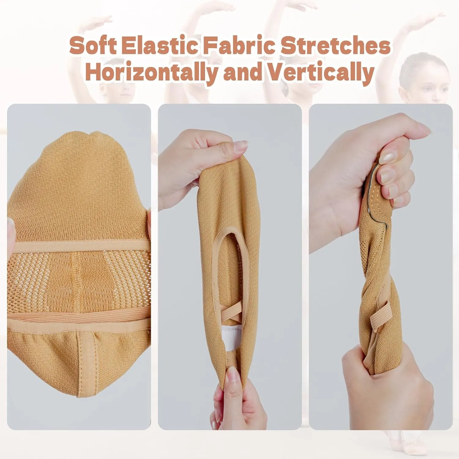 Ballet Shoes for Women Big Girls, Innovative Elastic Fabric, High Elasticity-High Breathability Flat Dance Practice Shoes with Split Soles, Soft Sole Yoga Shoes for Girls Boys
