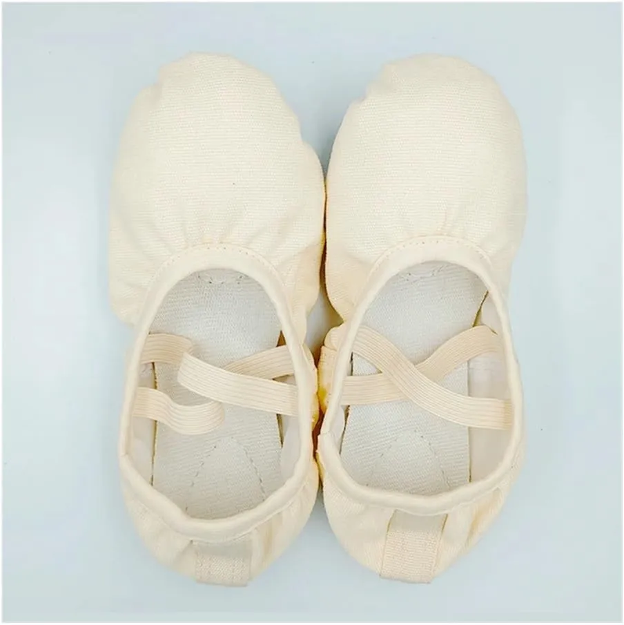 Ballet Shoes for Women Girls Ballet Slippers Flats Canvas Ballet Yoga Shoes for Toddler Little Kid Ballerinas(Ivory,EU22)