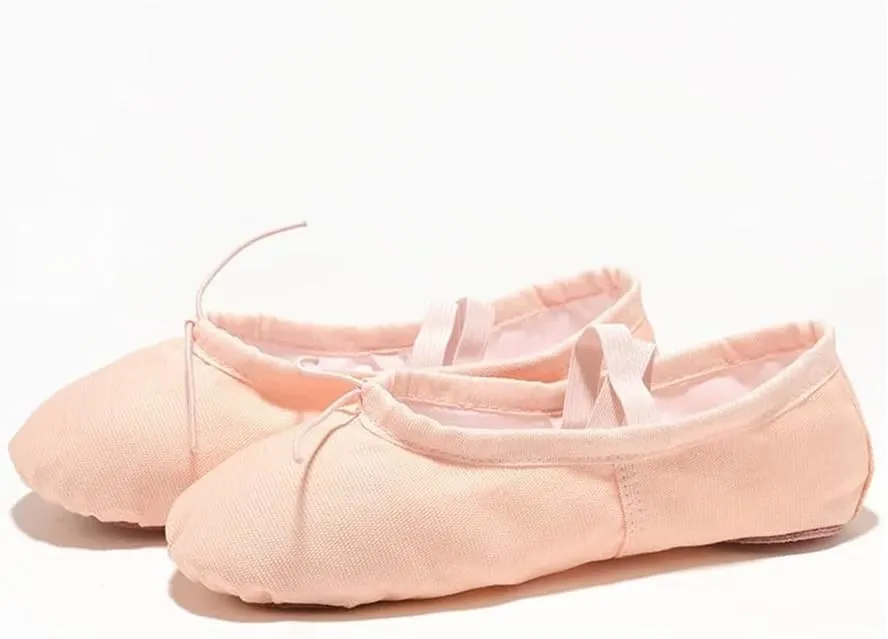 Ballet Shoes for Women Girls Ballet Slippers Flats Canvas Ballet Yoga Shoes for Toddler Little Kid Ballerinas(Ivory,EU22)