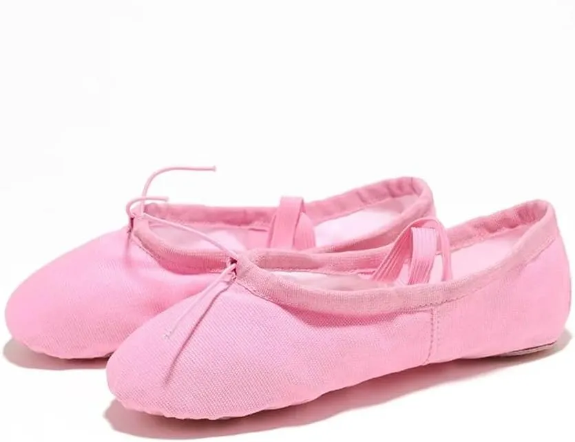Ballet Shoes for Women Girls Ballet Slippers Flats Canvas Ballet Yoga Shoes for Toddler Little Kid Ballerinas(Ivory,EU22)