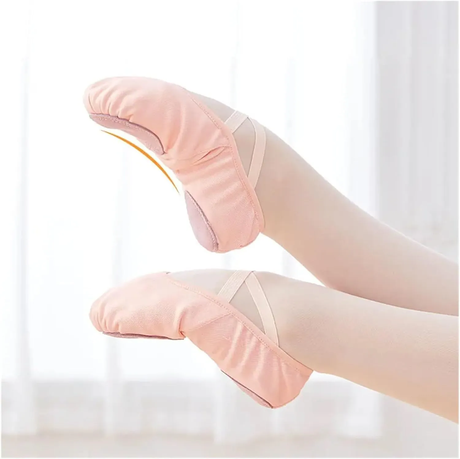 Ballet Shoes Girls Women Ballet Shoes Stretch Ballet Flats Lace Canvas Dance Slippers Elastic Split Soft Sole Ballet Dance Shoe for Kids for Girls Toddler Ballet Slippers(Brown,25)