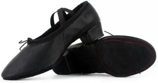 Ballet Shoes Leather Practice Dance Shoes Teacher Teaching Dance Shoes Ballet Shoes with Heels Dance Slippers for Girls Toddlers Women.Black-4.5 UK