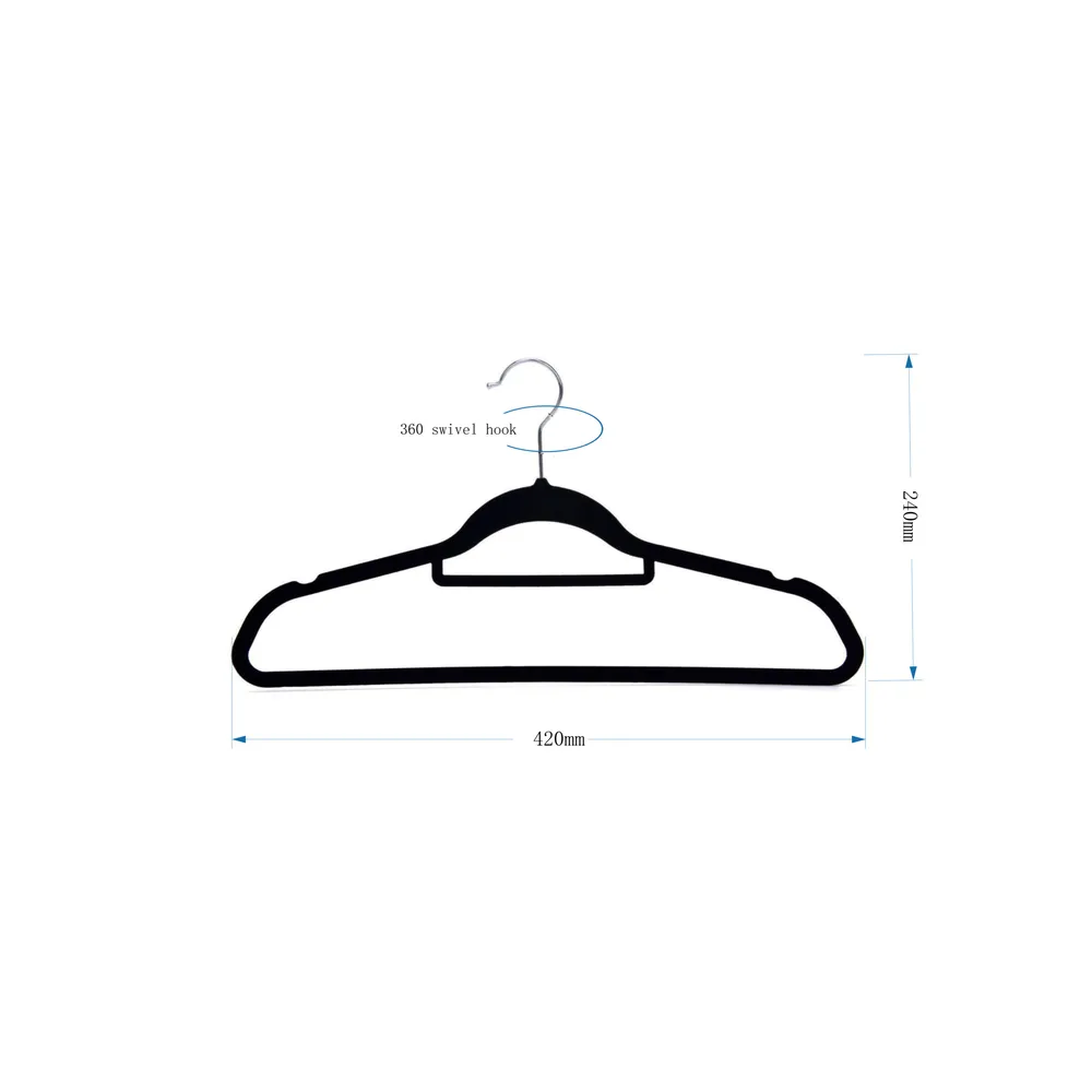 Black - Set of 25 Velvet Hangers