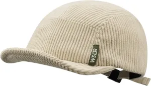 CLAPE Corduroy 5 Panel Baseball Cap Short Brim Trucker Hat Retro Vintage Flat Bill Snapback Dad Hat for Outdoor Activities