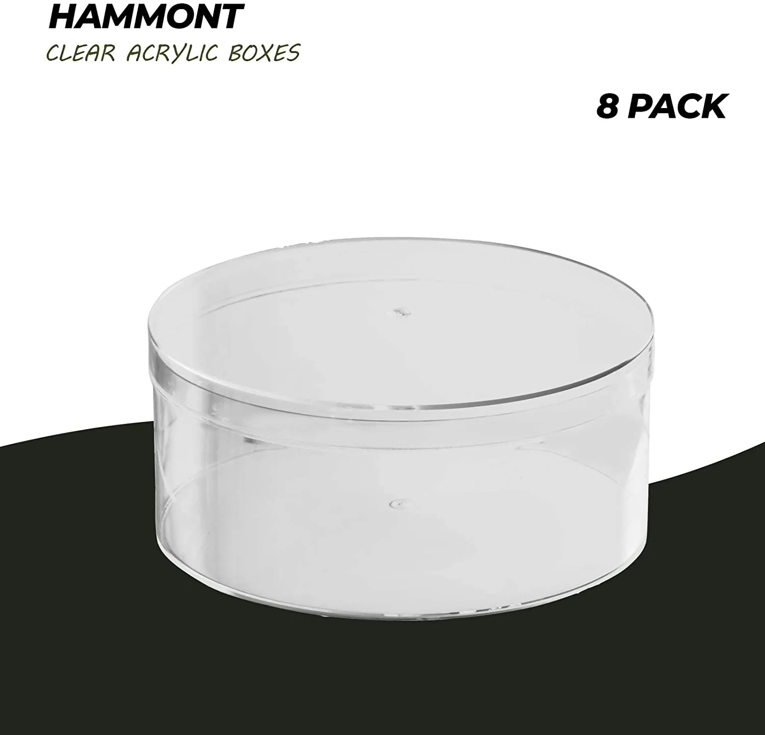 Clear Acrylic Boxes Round 5.25"x2.25" 16 Pack