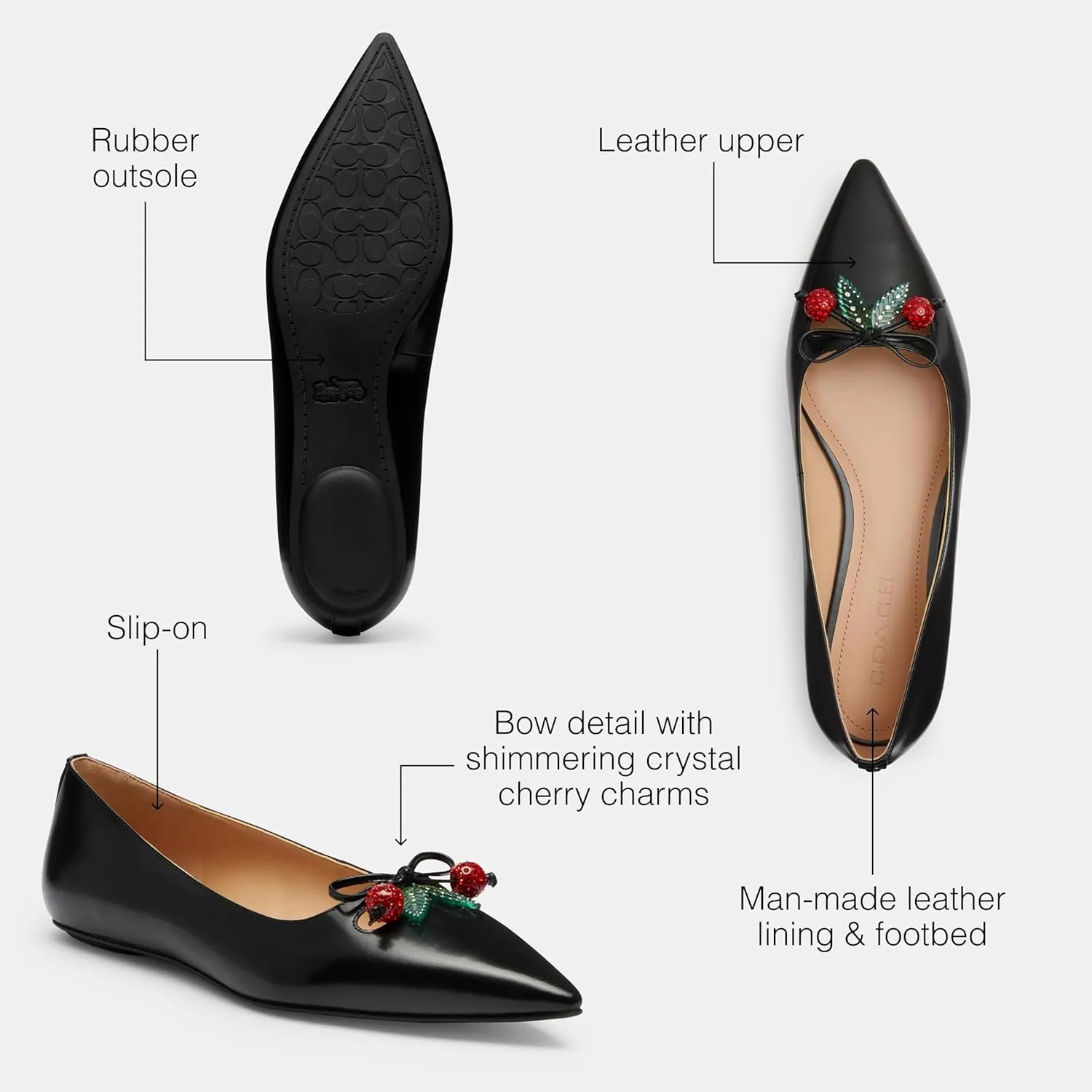 Coach Women's Runway Flat with Cherries Ballet