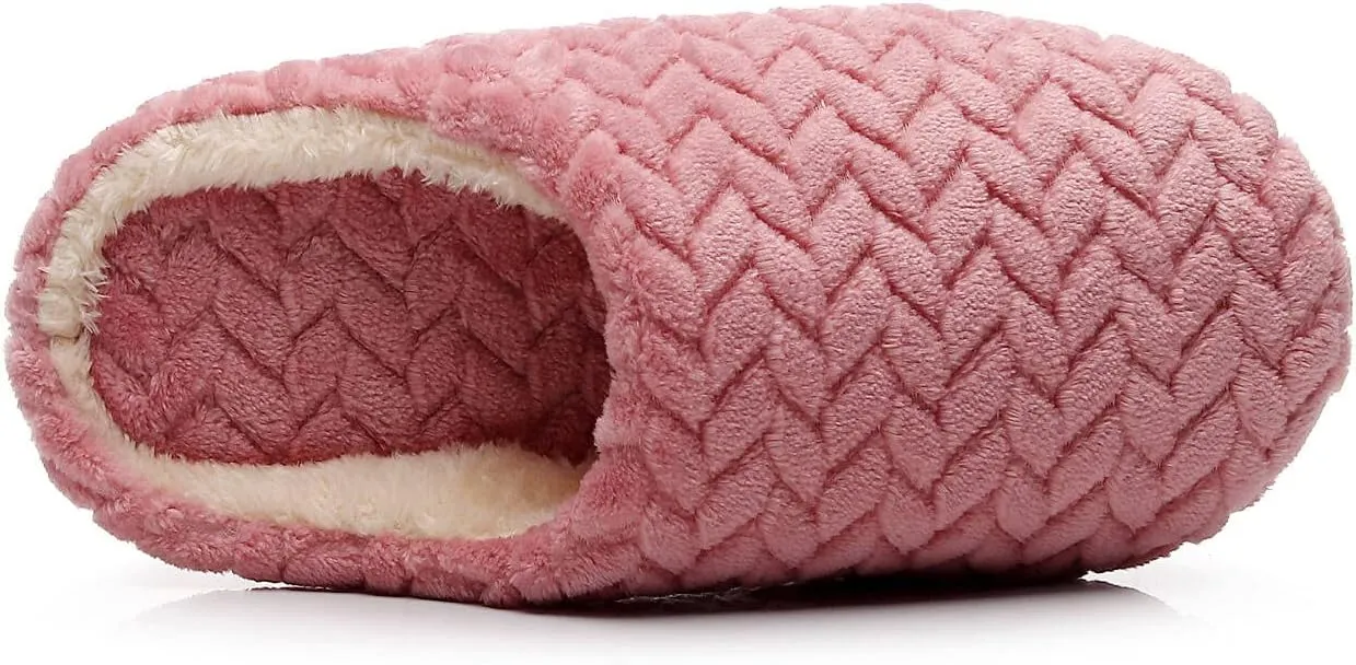 Crazy Lady Women's Fuzzy House super light Slippers Fluffy Furry Fur Slippers Scuff Outdoor Indoor Warm Cozy Plush Bedroom Shoes Soft Flat Comfy Anti-Slip5.5-6.5