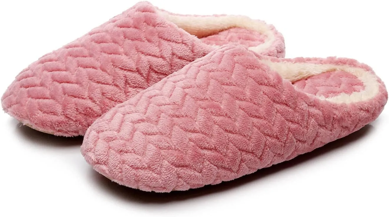 Crazy Lady Women's Fuzzy House super light Slippers Fluffy Furry Fur Slippers Scuff Outdoor Indoor Warm Cozy Plush Bedroom Shoes Soft Flat Comfy Anti-Slip5.5-6.5