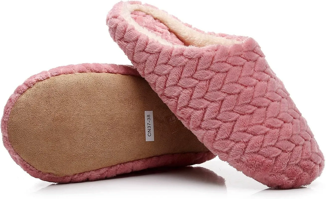 Crazy Lady Women's Fuzzy House super light Slippers Fluffy Furry Fur Slippers Scuff Outdoor Indoor Warm Cozy Plush Bedroom Shoes Soft Flat Comfy Anti-Slip5.5-6.5