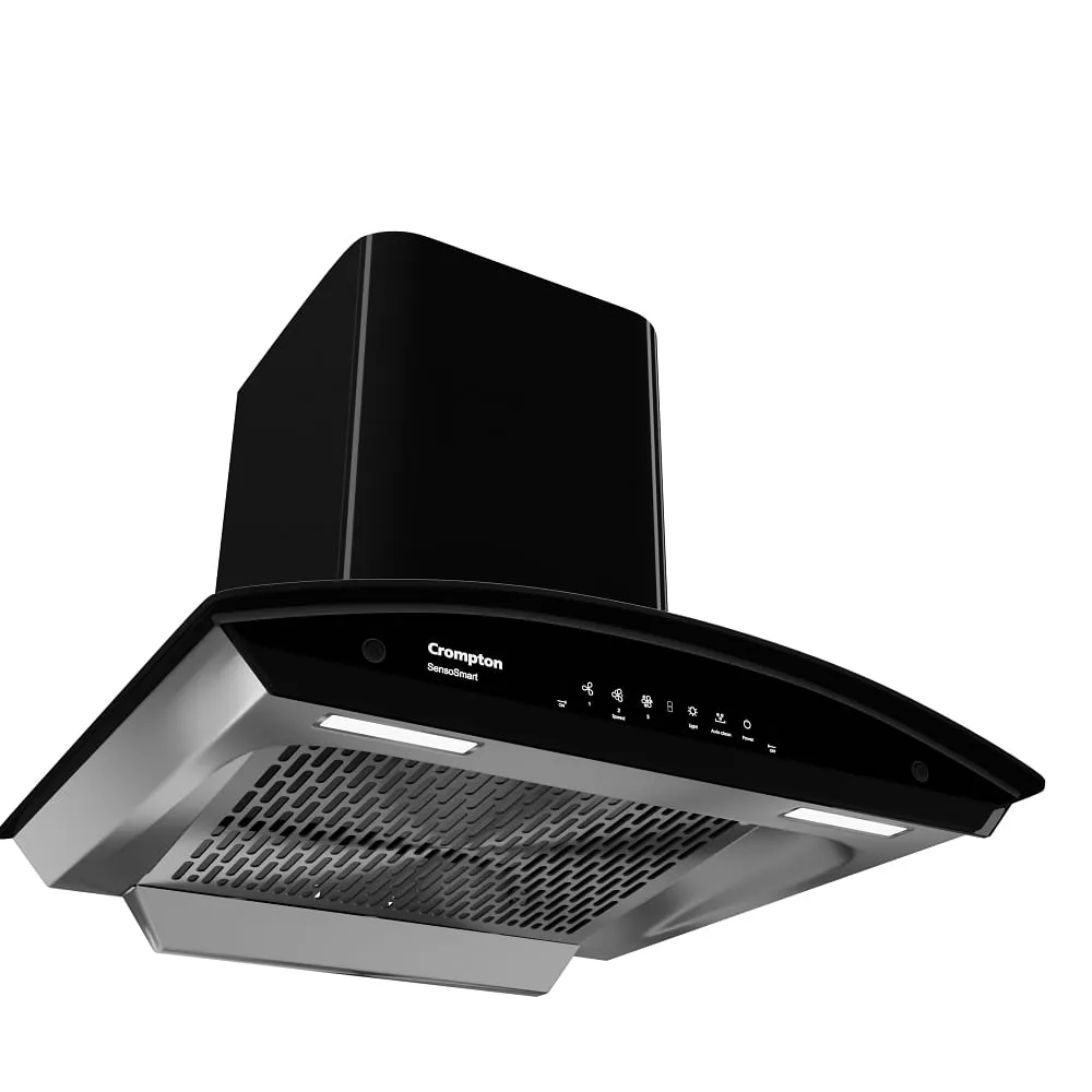Crompton CHD-SSC60BFX-MBL Senso Smart Curved 60Cm 1416 M3/hr Wall Mounted Chimney