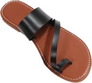 Cubicbee Women'S Retro Wide Band Toe Ring Flat Thong Sandals,Fashion Comfortable Slip On Bohemian Beach Travel Flip-Flops Non-Slip Slipper