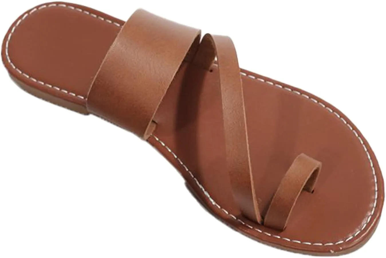 Cubicbee Women'S Retro Wide Band Toe Ring Flat Thong Sandals,Fashion Comfortable Slip On Bohemian Beach Travel Flip-Flops Non-Slip Slipper