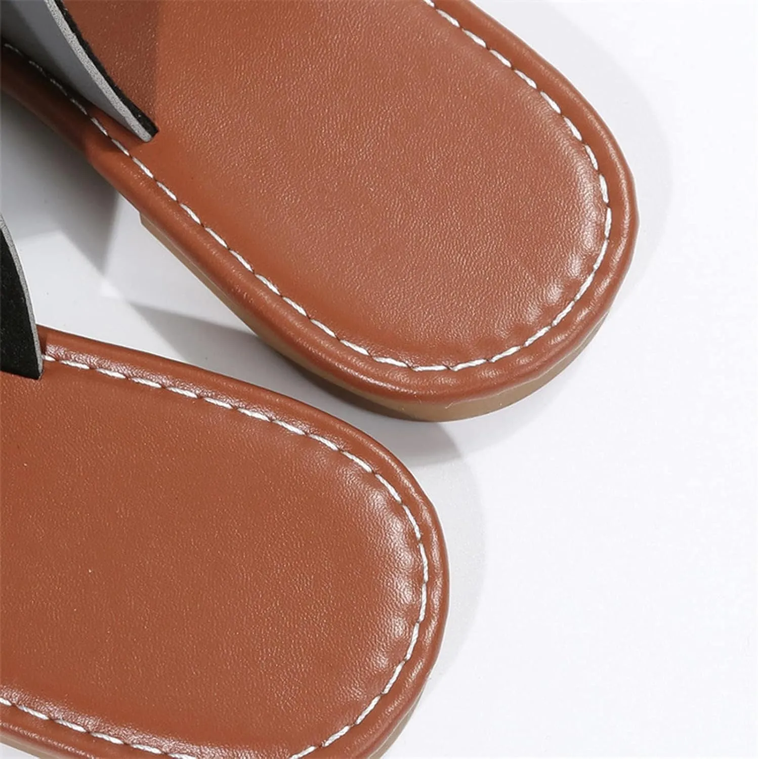 Cubicbee Women'S Retro Wide Band Toe Ring Flat Thong Sandals,Fashion Comfortable Slip On Bohemian Beach Travel Flip-Flops Non-Slip Slipper