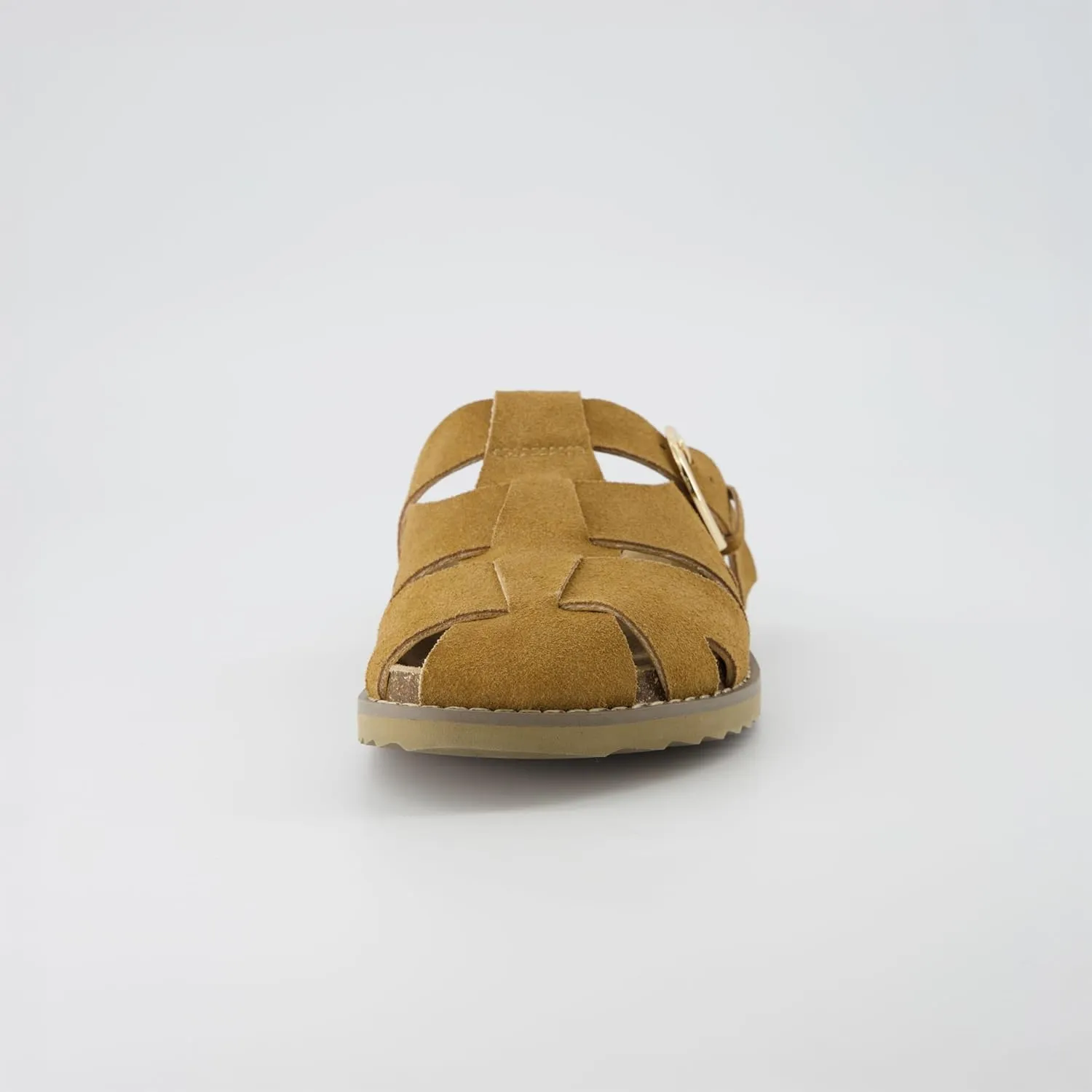CUSHIONAIRE Benson Womens Fisherman Clog  Suede Slip-On Sandal with Adjustable Buckle & Contoured Cork Footbed
