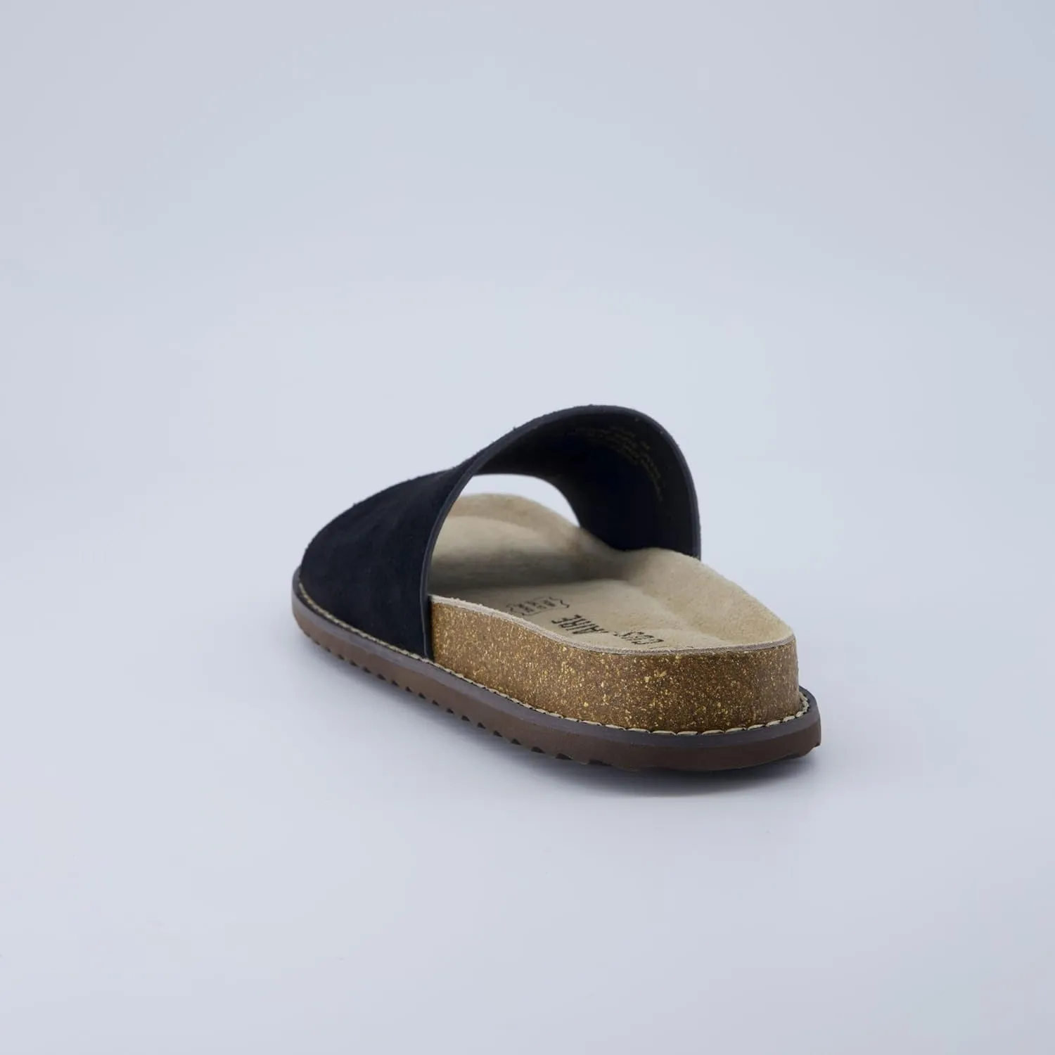 CUSHIONAIRE Ritual Womens Slide Sandal  Suede Slip-On with Cork Footbed, Contoured Insole & Flexible Lightweight Outsole