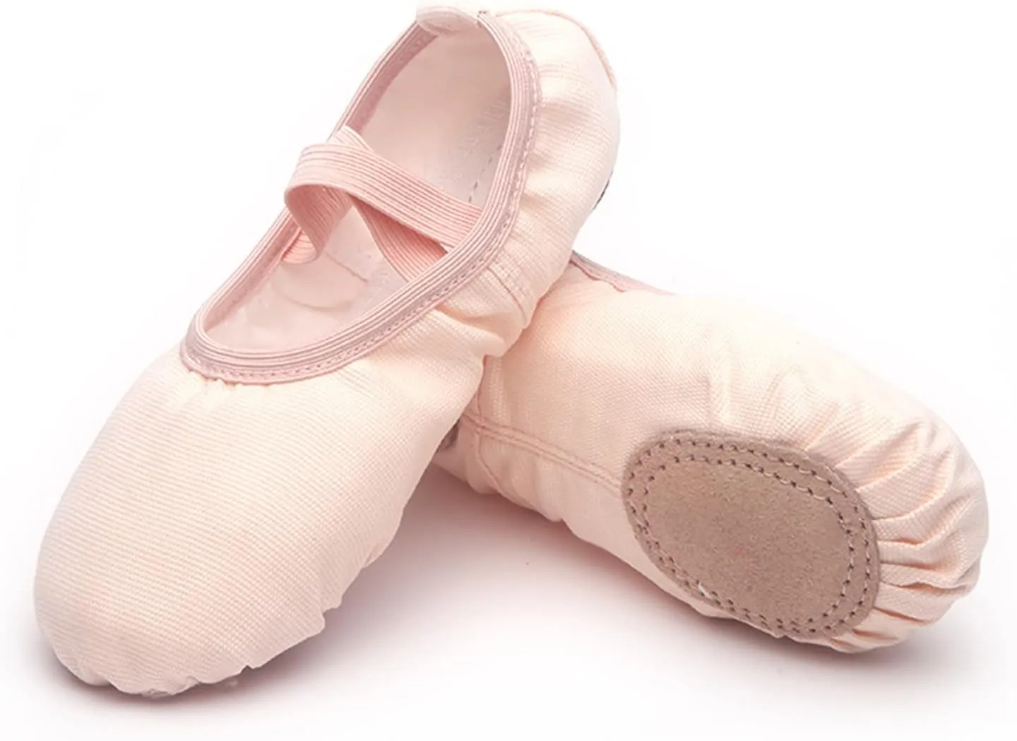 Dance Shoes for Girls Basic Ballet Slippers Simple Solid Performance Yoga Indoor Canvas Shoes with Elastic Straps