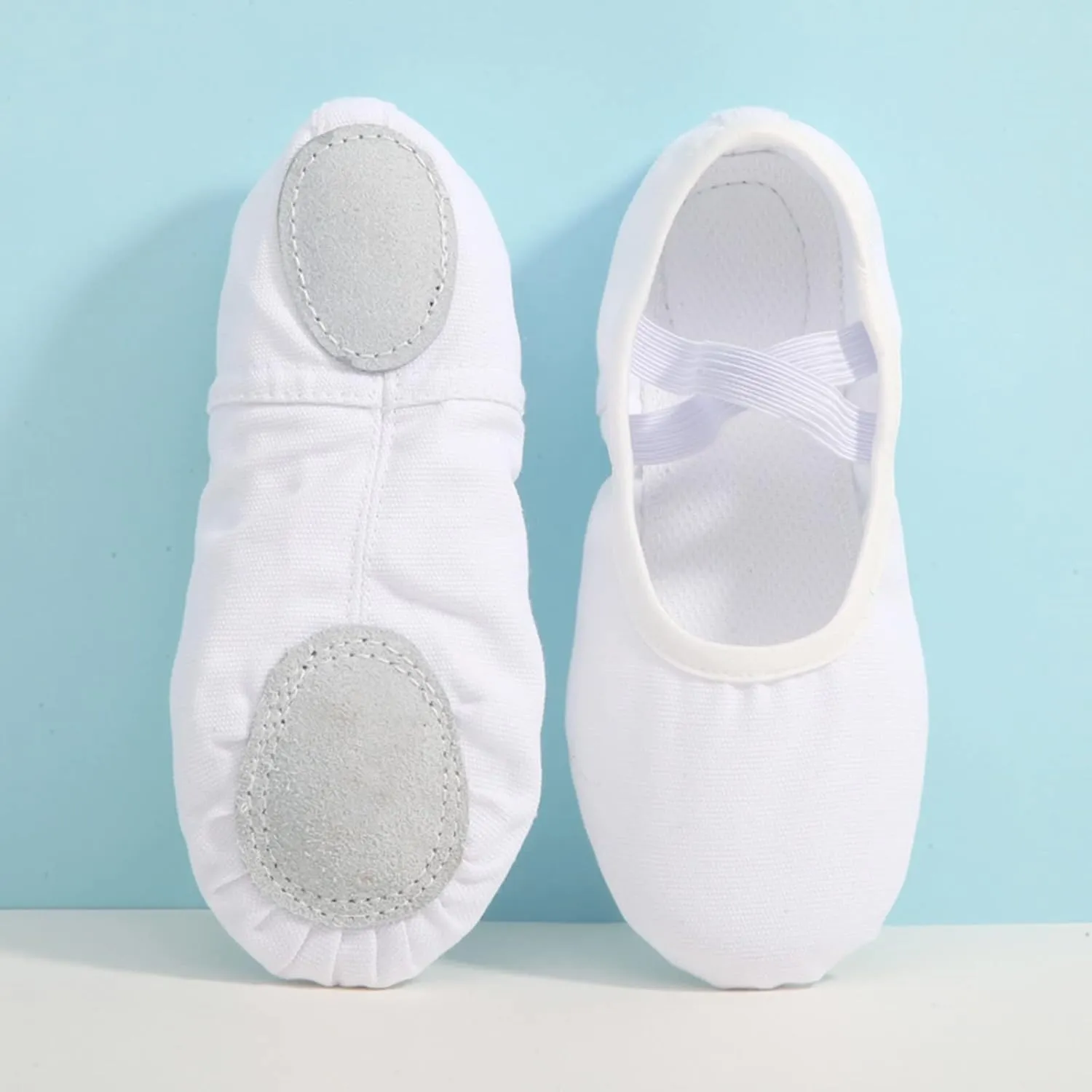 Dance Shoes for Girls Basic Ballet Slippers Simple Solid Performance Yoga Indoor Canvas Shoes with Elastic Straps