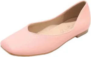 DINTAHA Square Toe Flats Closed Toe Ballet Flats Dressy Casual Slip On Ballerina Shoes