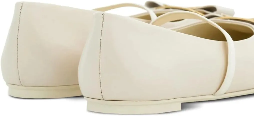 Divanne Ballet Flats for Women, Bowtie Mary Jane Flats Square Toe Ballerina Shoes with Strap