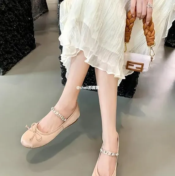 Elegant Ballet Flats for Women and Girls | Buckle Strap Mary Jane Flats Ballerina Shoes
