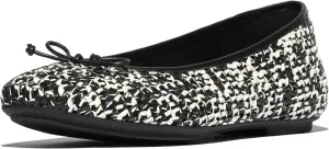 FitFlop Women's Delicato Bow Woven Ballet Flats