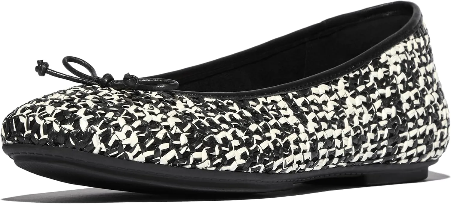 FitFlop Women's Delicato Bow Woven Ballet Flats