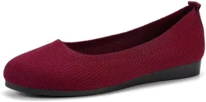 Flats Shoes for Women, Square Toe Ballet Flats Shoes with Arch Support, Knit Flats for Women Slip On Walking Flat Dress Shoes