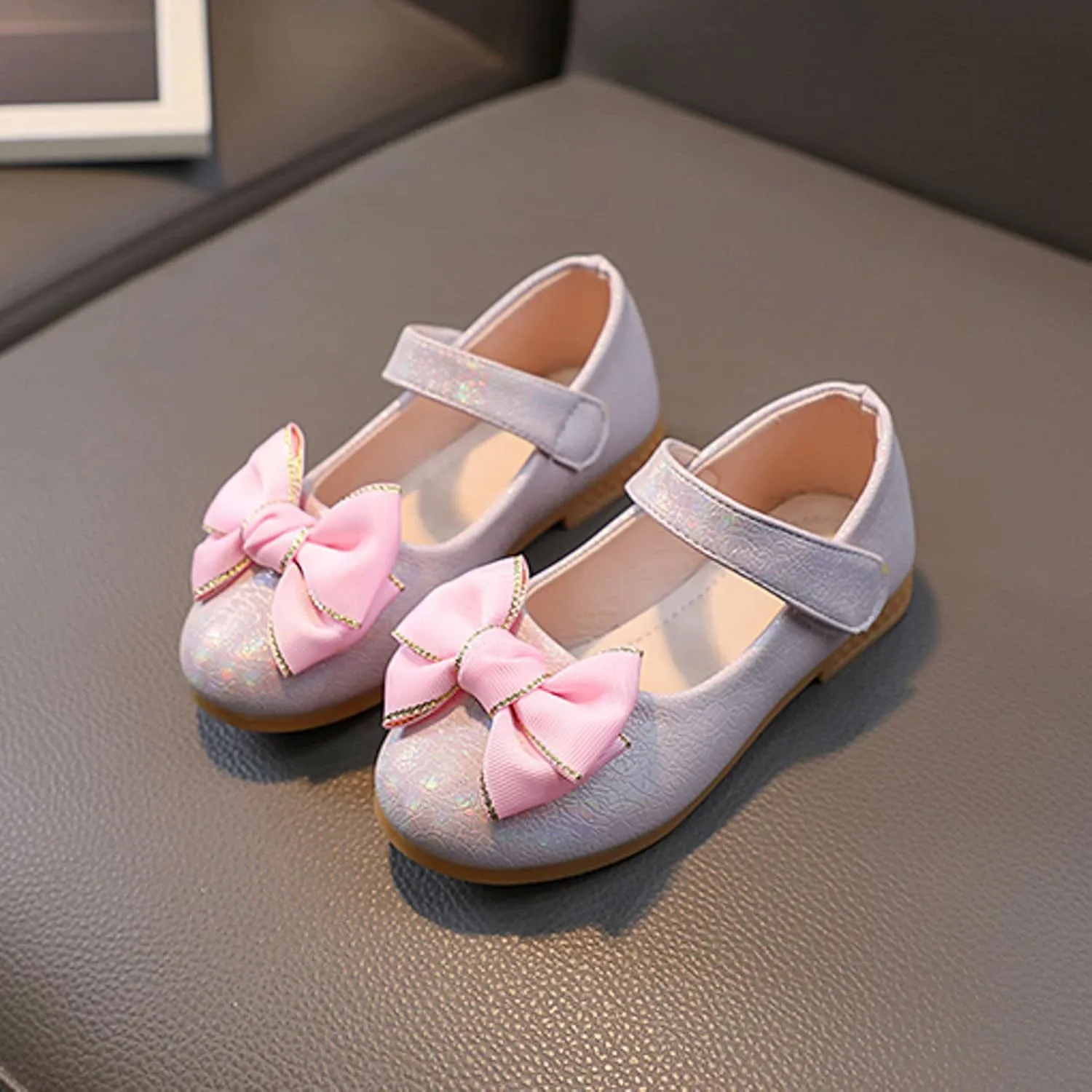 Flower Girl Ballet Flats Bow Ballerina Mary Jane Dress Shoes for Party School Wedding(Toddler/Little Kid) Girls Shoes