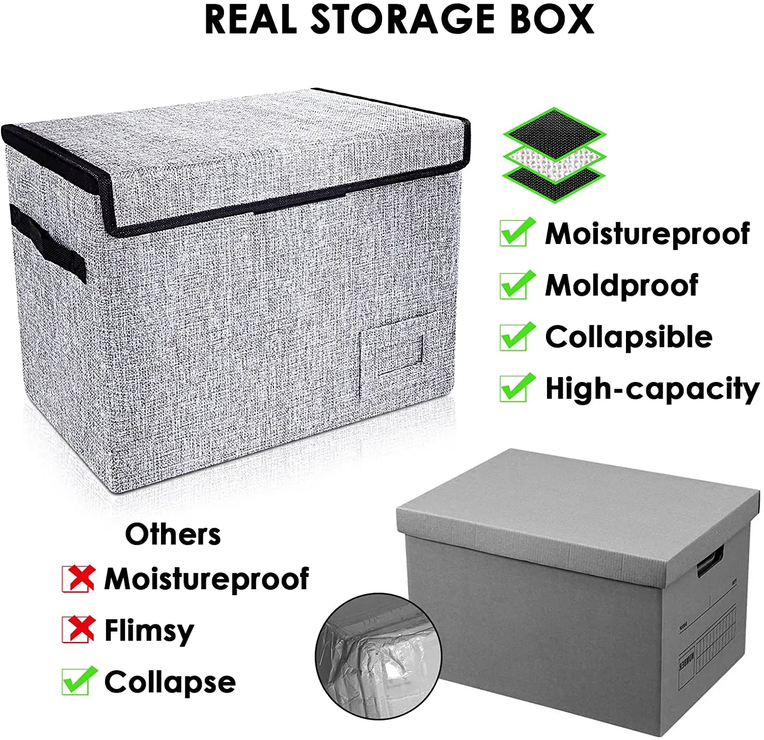Foldable Heavy Duty Comic Short Box with Lid (Moldproof and Moistureproof)