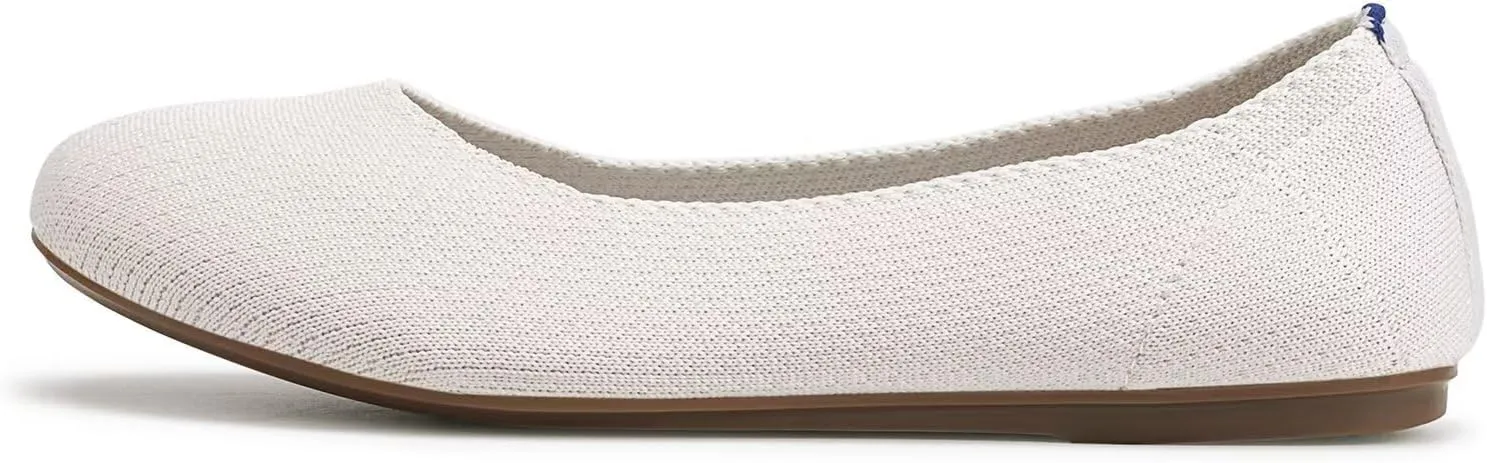 Frank Mully Womens Ballet Flat Shoes Knit Dress Shoes Round Toe Slip On Ballerina Walking Flats Shoes for Woman Low Wedge Comfort Soft
