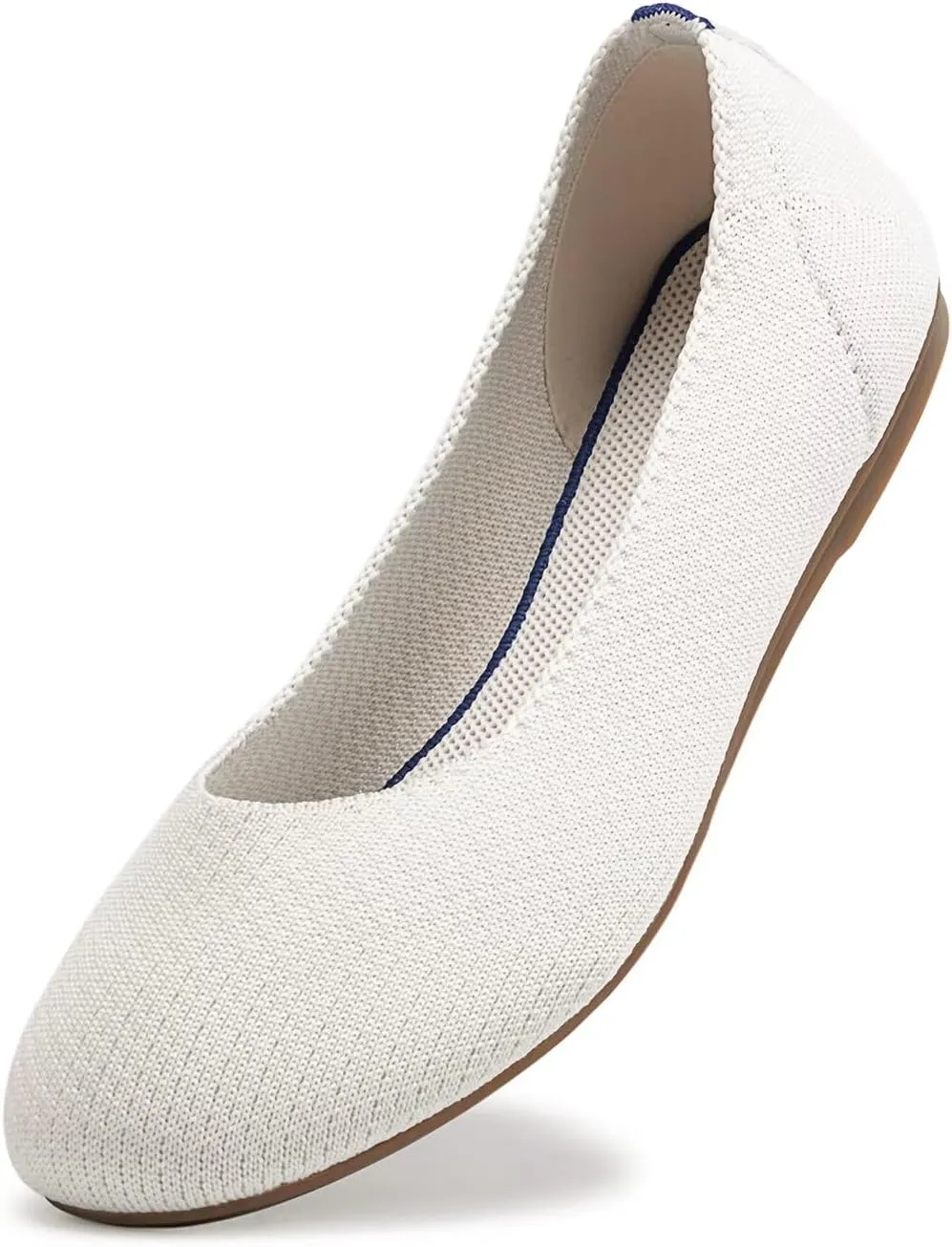 Frank Mully Womens Ballet Flat Shoes Knit Dress Shoes Round Toe Slip On Ballerina Walking Flats Shoes for Woman Low Wedge Comfort Soft