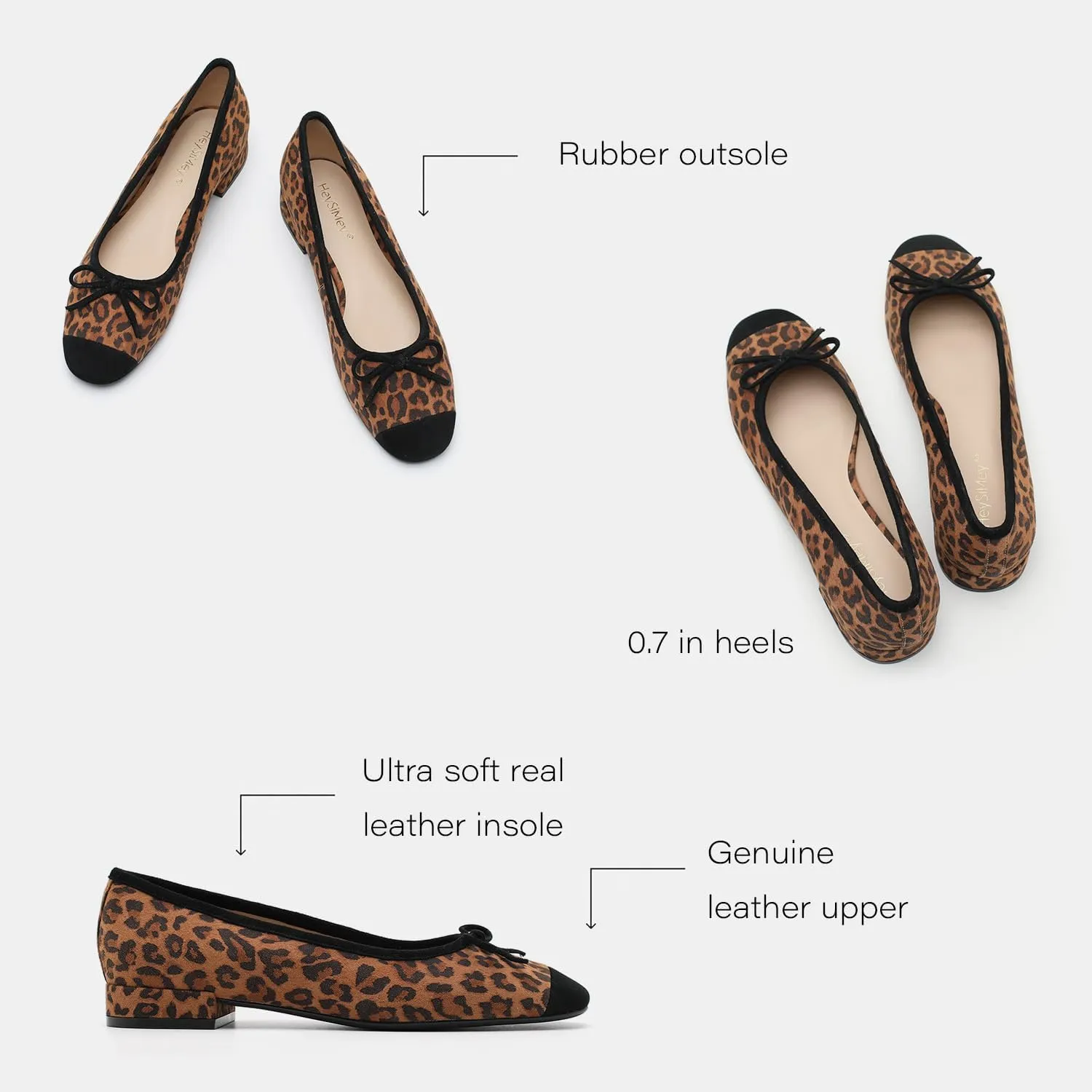 Genuine Leather Ballet Flats Comfortable Casual Dressy Shoes with Memory Latex Insole Comfort Slip on Ballerina Flats