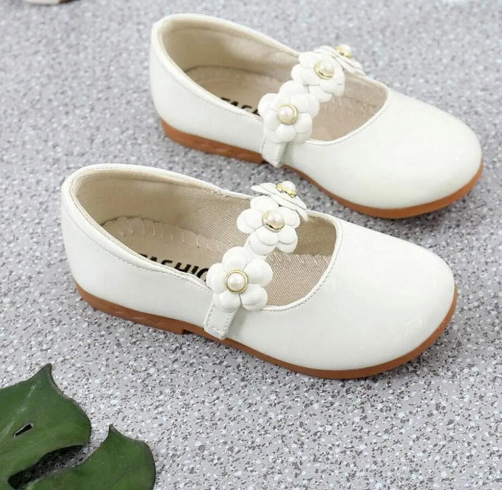 Girls Mary Jane Ballet Ballerina Flat Slip on School Uniform Dance Dress Shoe for Toddler/Little Kid