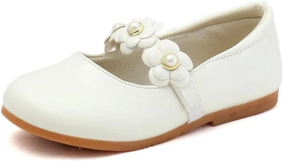 Girls Mary Jane Ballet Ballerina Flat Slip on School Uniform Dance Dress Shoe for Toddler/Little Kid