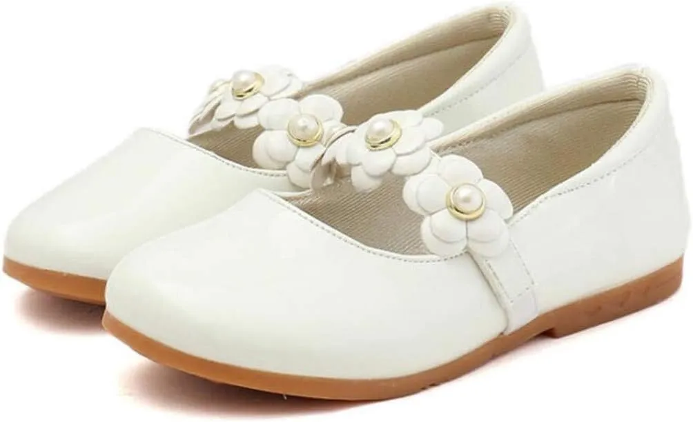 Girls Mary Jane Ballet Ballerina Flat Slip on School Uniform Dance Dress Shoe for Toddler/Little Kid