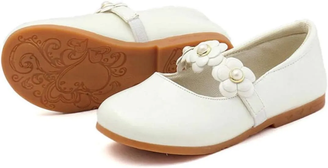 Girls Mary Jane Ballet Ballerina Flat Slip on School Uniform Dance Dress Shoe for Toddler/Little Kid