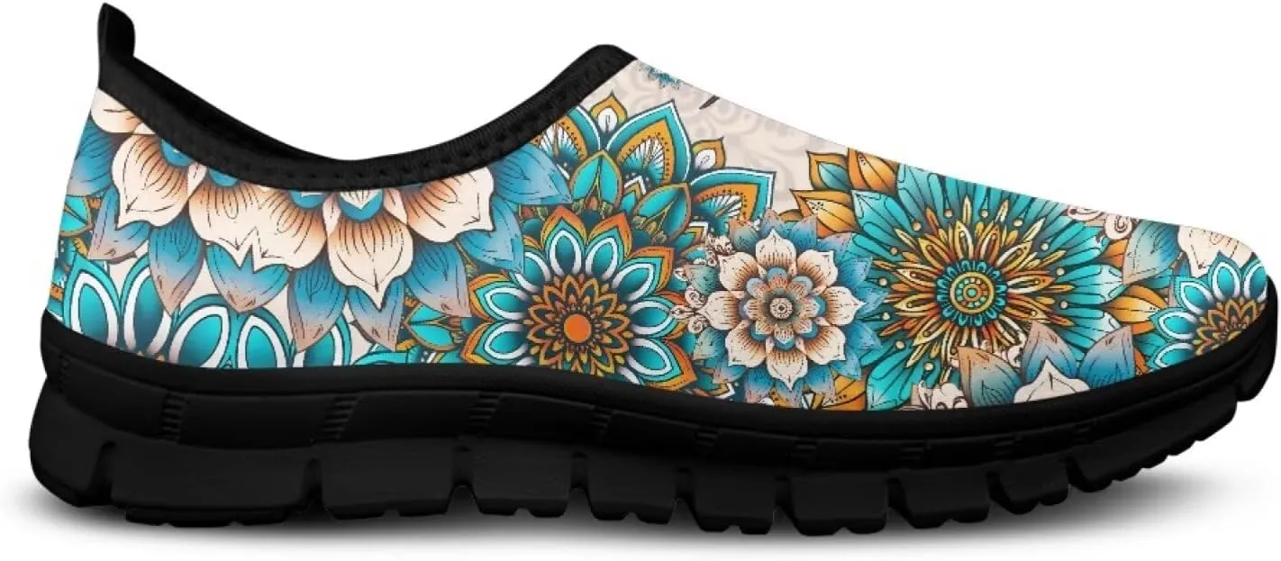 Hummingbirds Print Soft Loafers for Women Casual Trekking Mesh Shoes Non-Slip Walking Flat Shoes for All Seasons