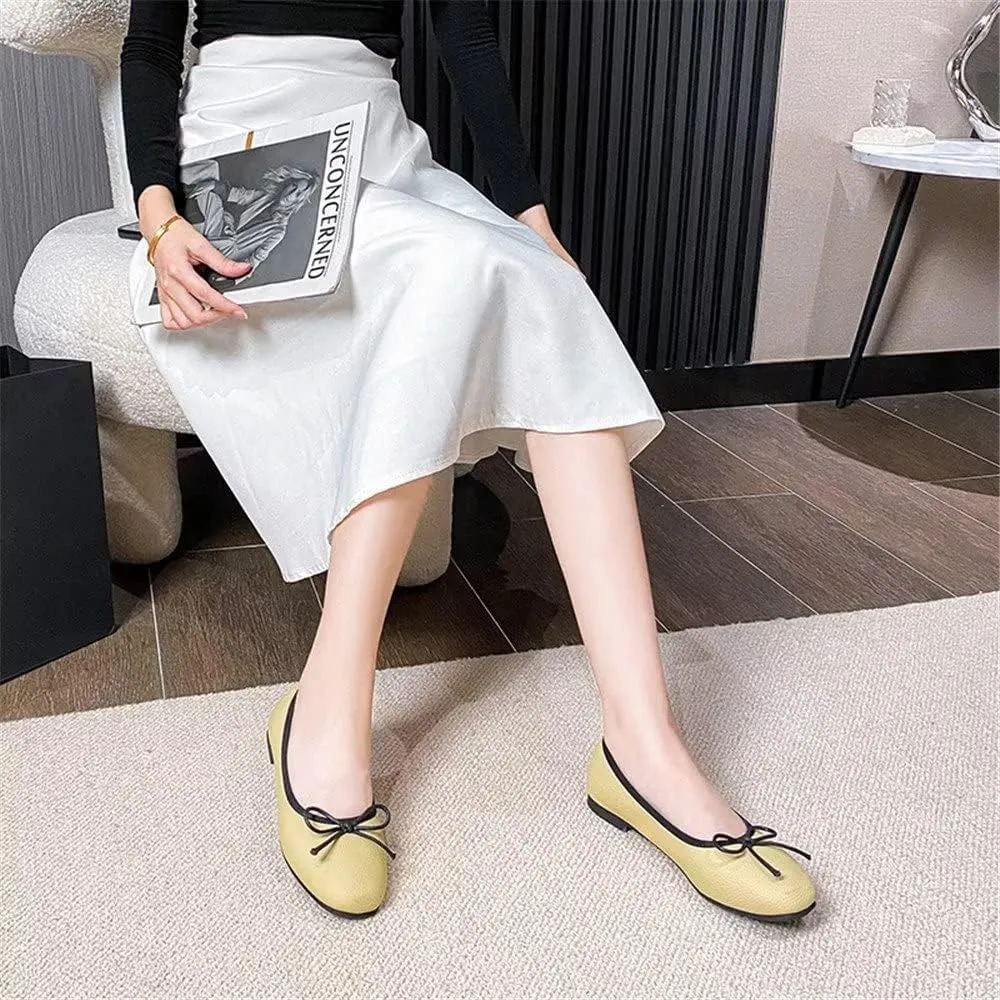 INEELUYI Women's Flats Comfortable Slip On Ballet Flats Soft Bow Flat Shoes