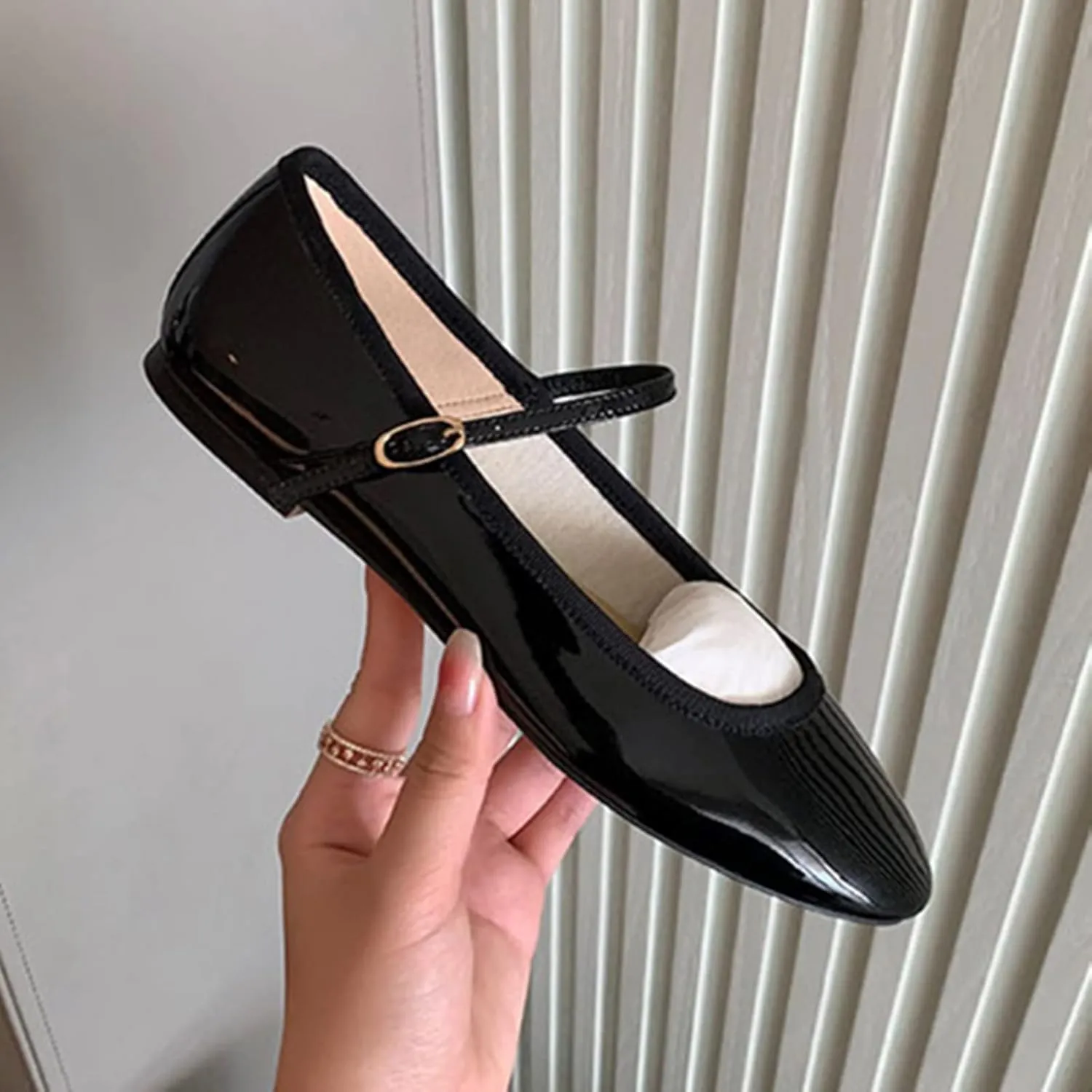 Julymens Women's Mary Jane Ballet Flats Round Toe Low Top Buckled Dressy Shoes