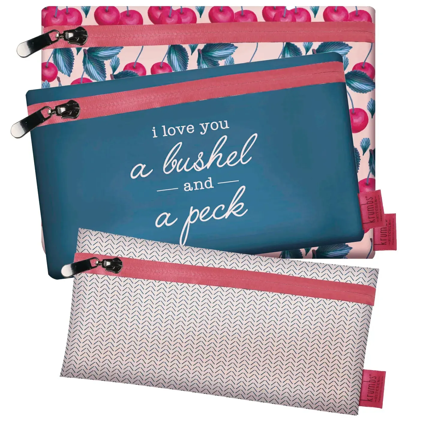 Krumbs Kitchen Farmhouse 3-Pack Reusable Storage Bags