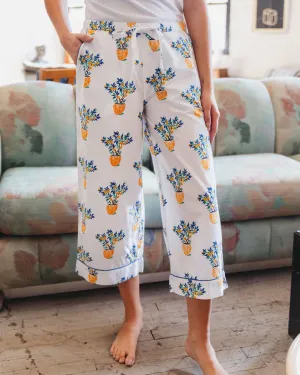 Lemon Tree - Cropped Pajama Pants - Cloud