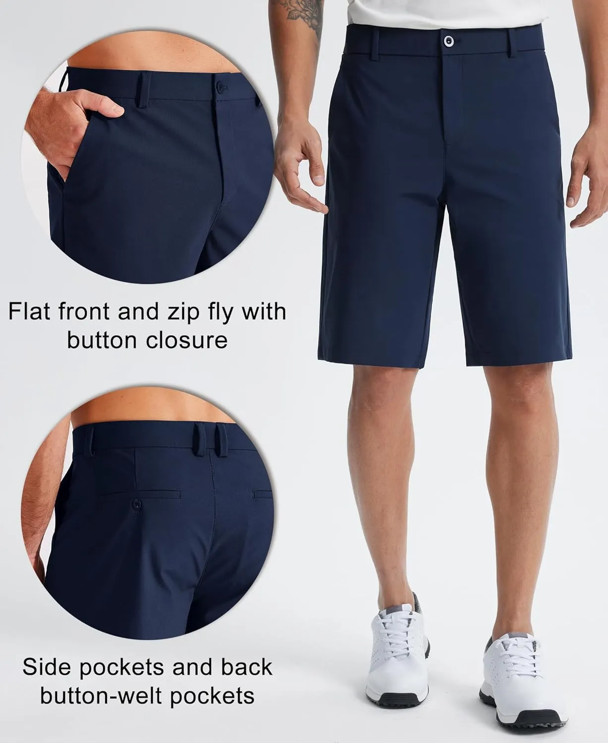 Libin Golf Shorts Men Dress Shorts Casual Work Flat Front Shorts 7" 9" Stretch Lightweight