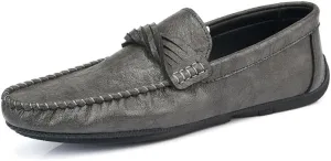 Loafers for Men Round Toe Vegan Leather Loafer Shoes Flat Heel Resistant Flexible Casual Slip On
