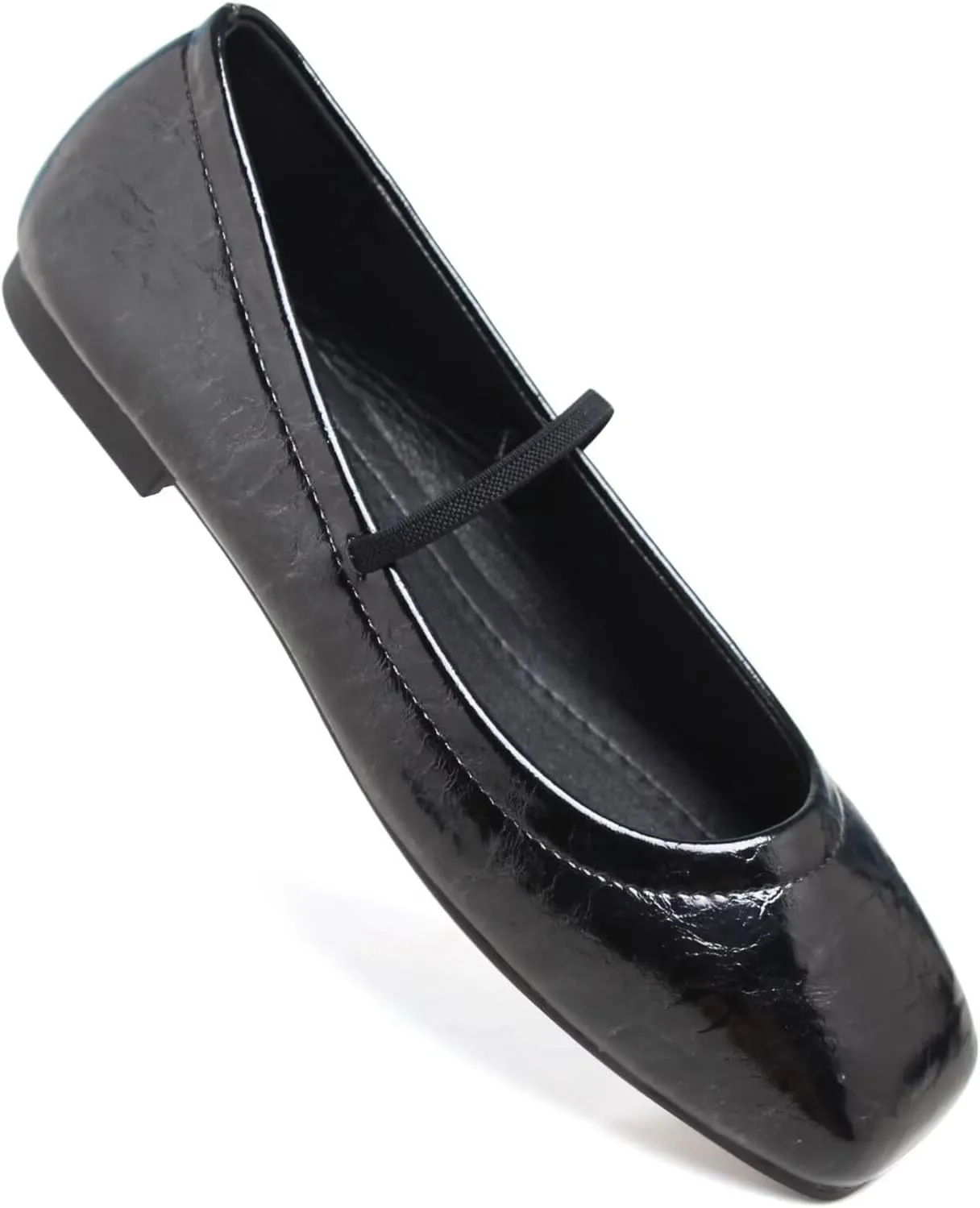 LUXINYU Womens Mary Jane Shoes Comfortable Strap Flats Dressy Square Toe Flats Casual Ballet Flats for Women
